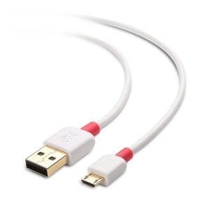 Cable Matters 2-Pack, Gold Plated Hi-Speed USB 2.0 Type A to Micro-B Cable in White 6 Feet