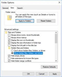 Folder Options